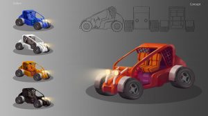 3D Game Car Design Model Sheet Concept Art