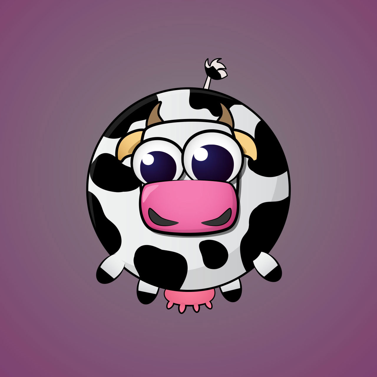Cow Minimal Vector Character Design For A Casual Mobile Game