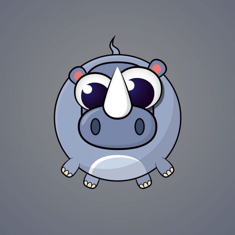 Hippo Minimal Vector Character Design For A Casual Mobile Game
