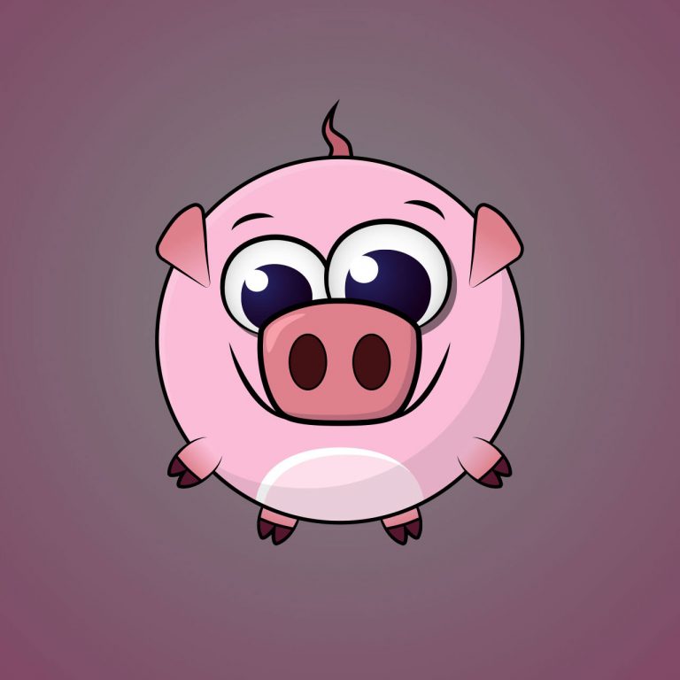 Pig Minimal Vector Character Design For A Casual Mobile Game