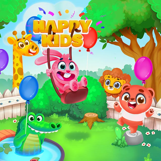 Happy Kids Educaiotnal Game Art Splash Screen
