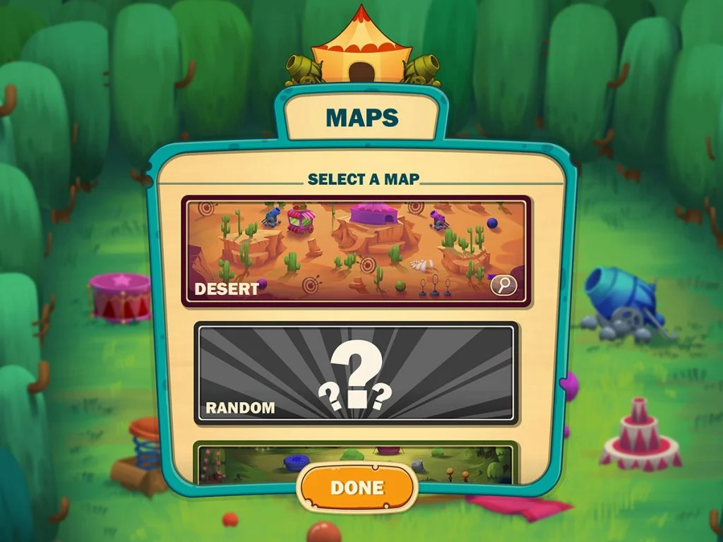 Cartoon Mobile Game UI Design - Maps Popup