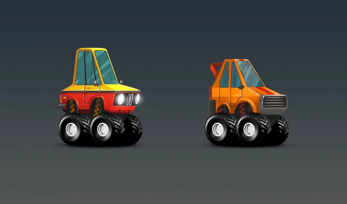 Minimalist Cars With Big Wheels Design Game Car Design 1