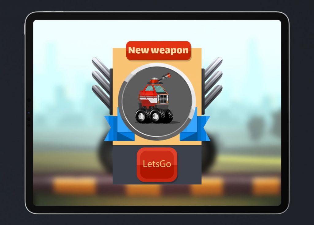 Mobile Game Material UI Design - New Weapon Unlocked Popup