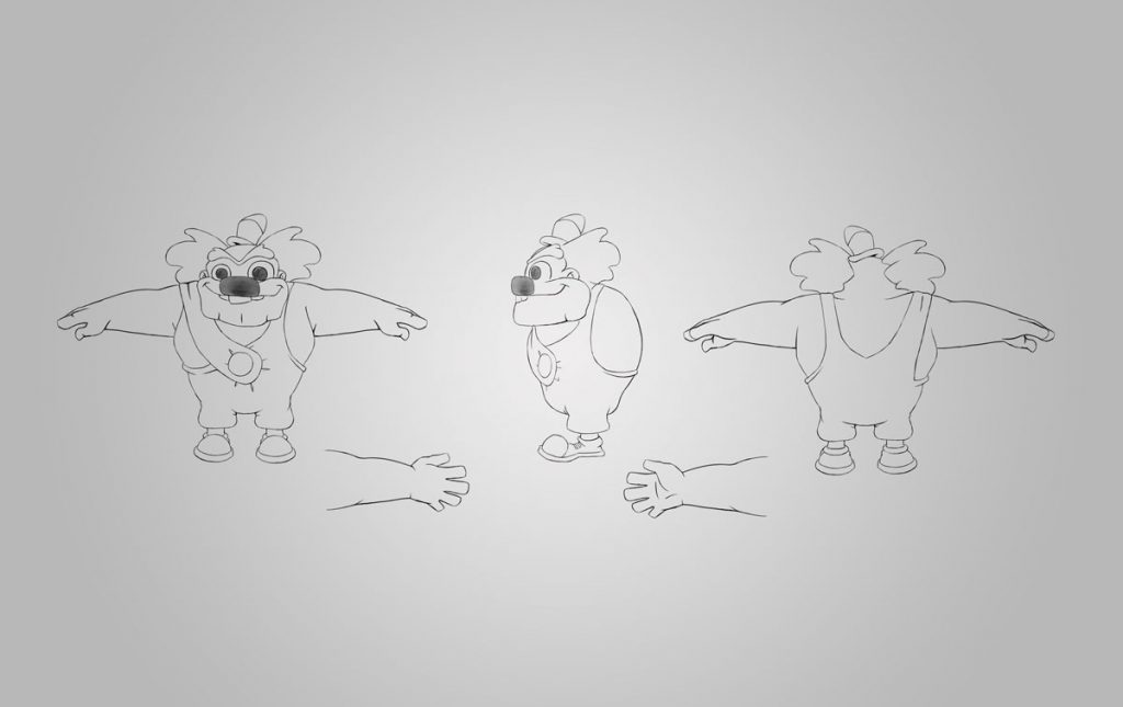 Model Sheet Big Clown 2D Game Character Design