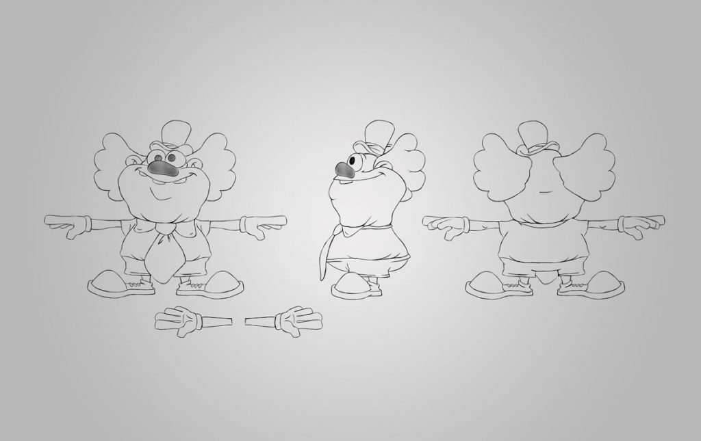 Model Sheet Fat Clown 2D Game Character Design
