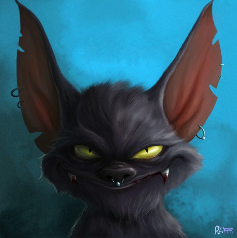 Devil cat digital painting