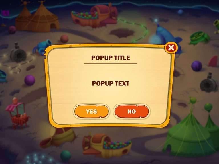 Cartoon Mobile Game UI Design - Popup