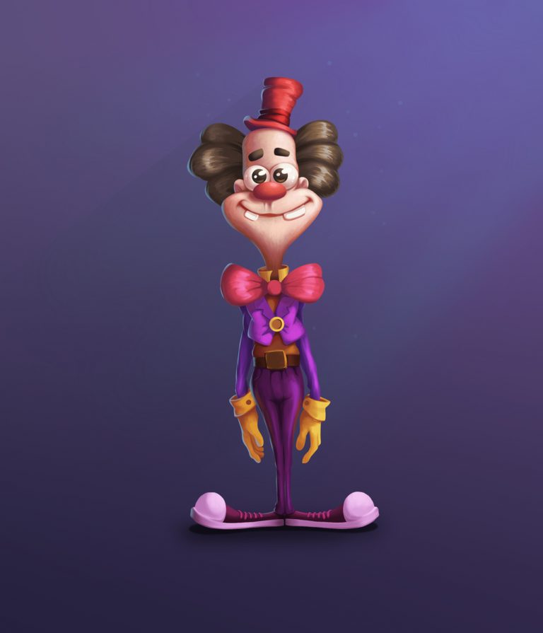 Tall Clown 2D Game Character Design
