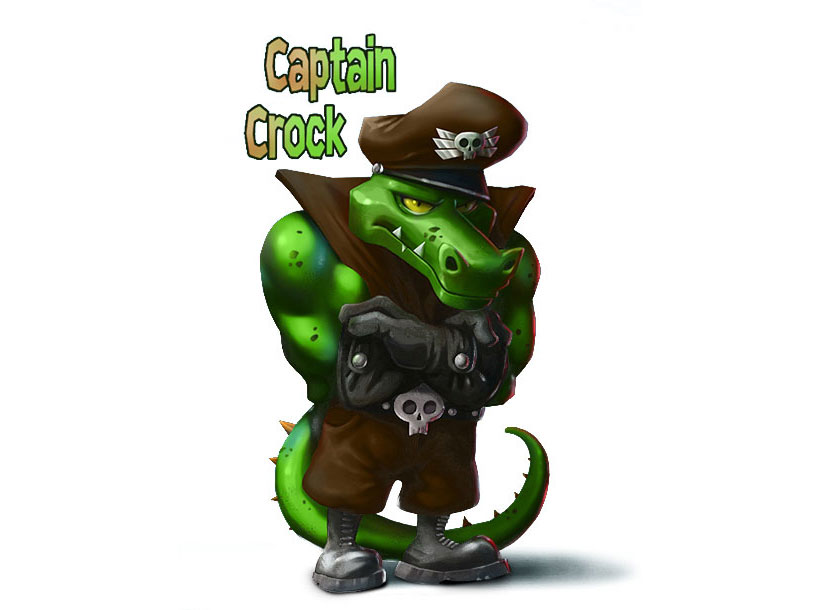Captain rhino game character design digital painting