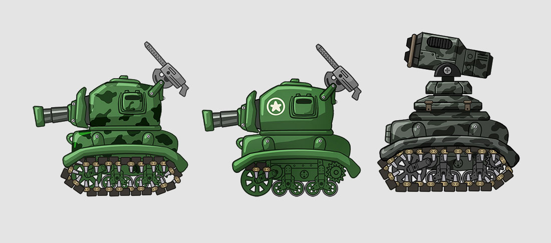 Mobile Action Game 2D Tank Design