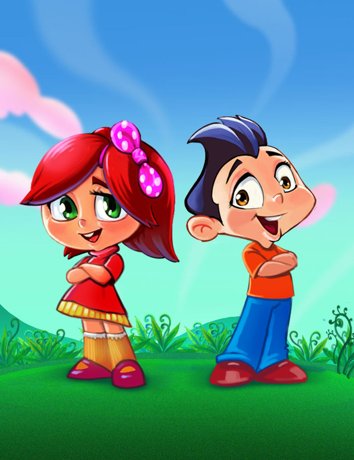 Boy and Girl Children's Mascot Design