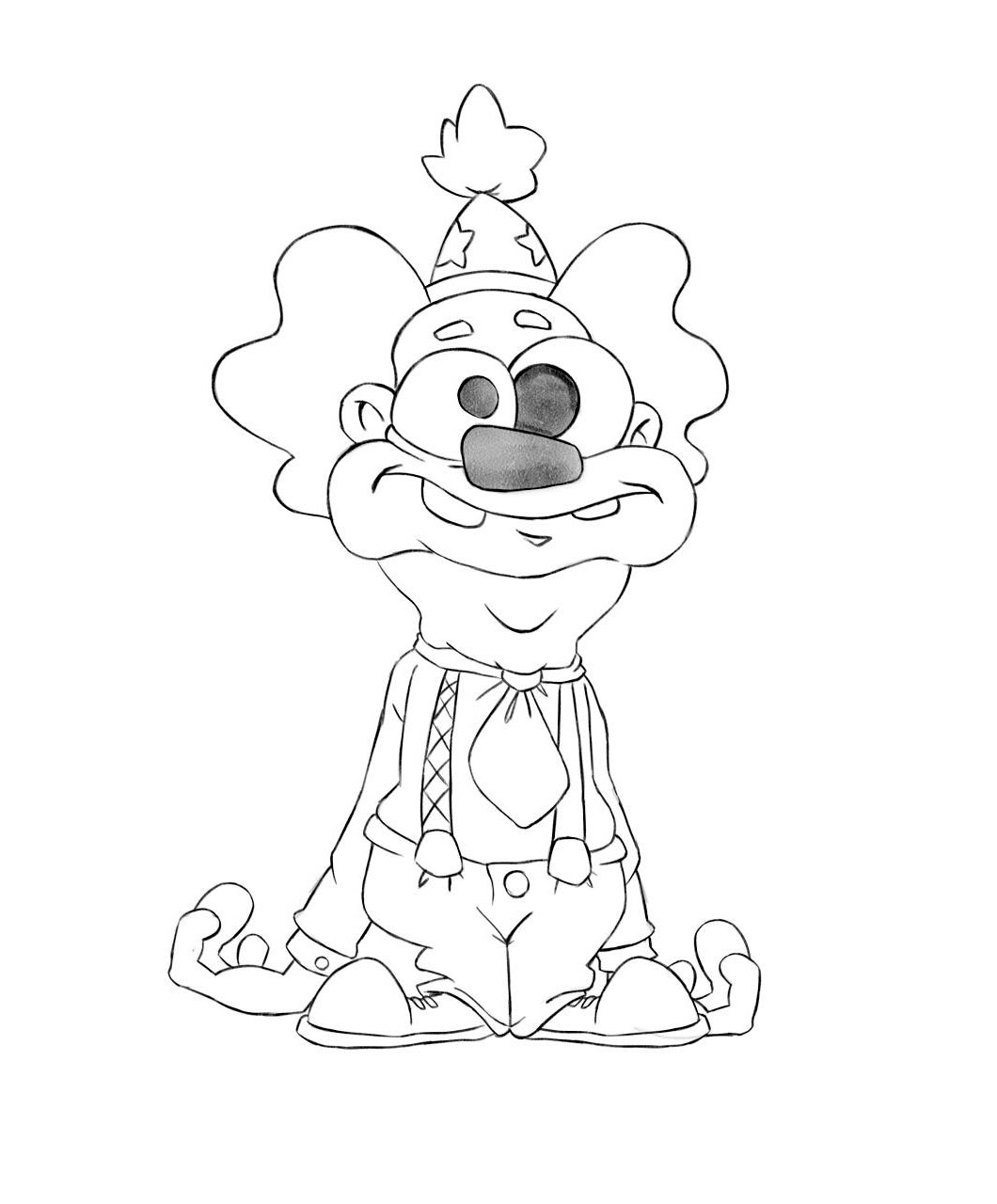 Stupid Clown Game Character Drawing Sketch