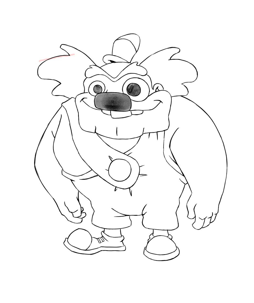 Big Clown Game Character Drawing Sketch