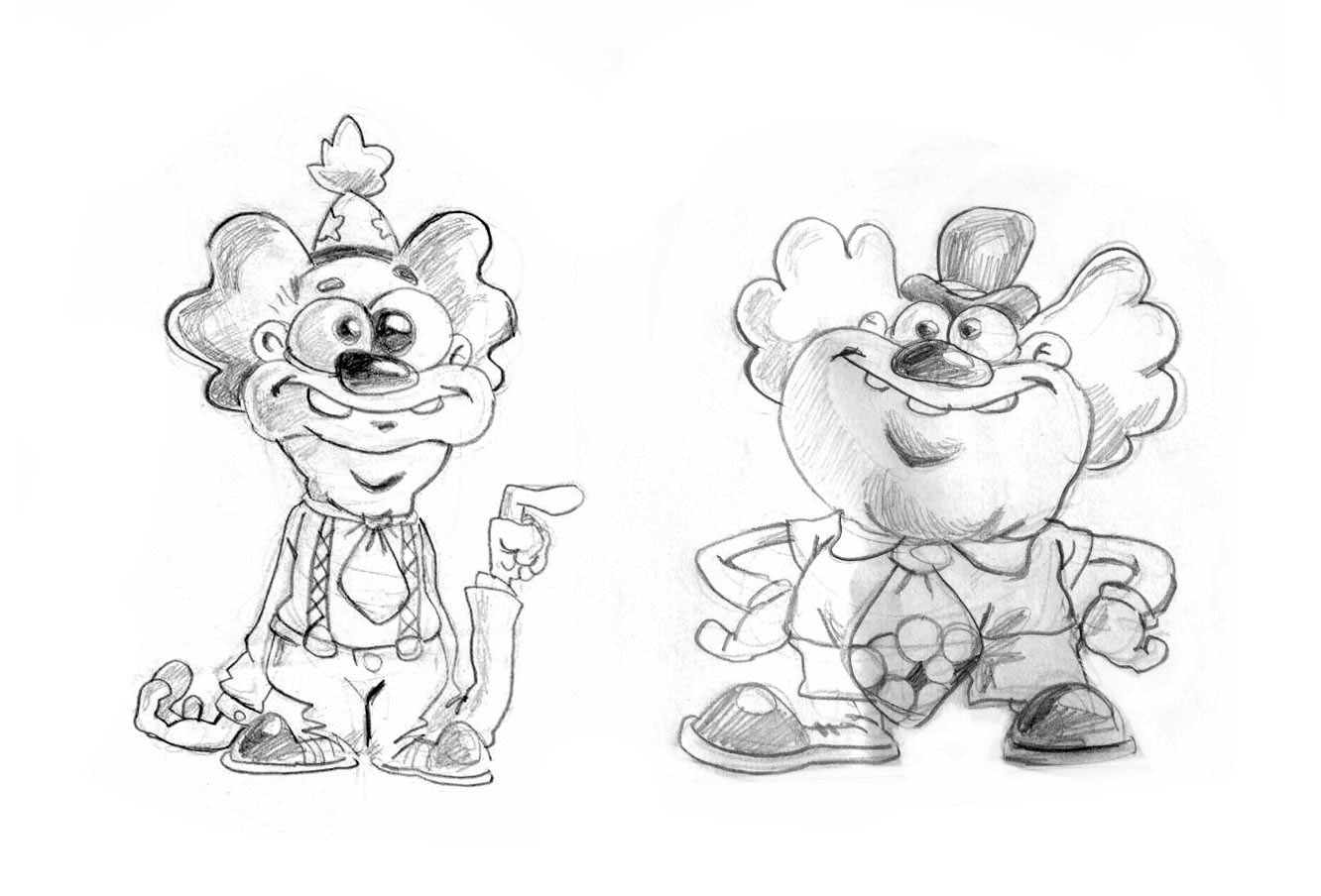 Clowns Game Character Drawing Sketch
