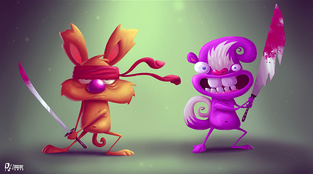 funky-fighters-samurai-rabbit-digital-painting-7 - Pixune