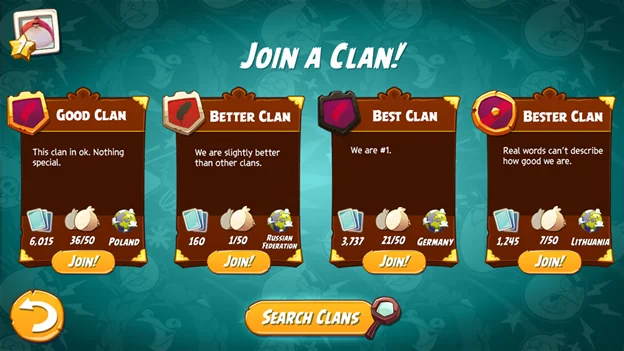 angry birds 2 - join a clan - game background design