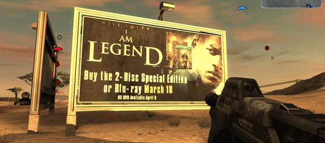 I am legend game ad - game monetization - in-game advertisement 