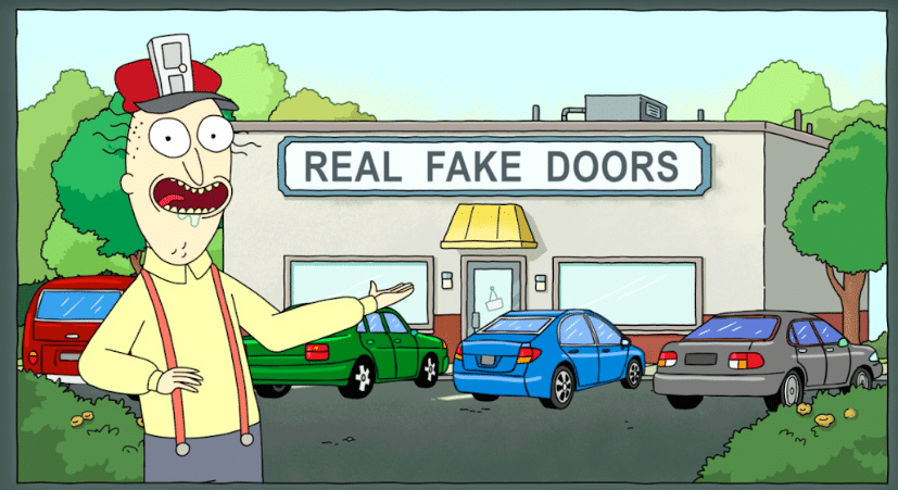 Rick and Morty, real fake doors, advertisement