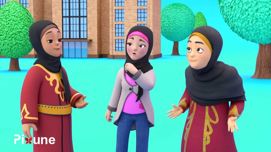 Arab Girls With HIjab Talking 3D Character Design 3D Animated Explainer Video