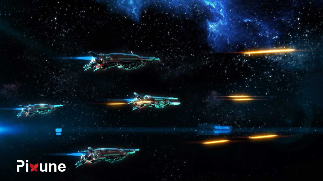 Spaceships Shooting 3D Vehicle Design 3D Animated Music Video Toon Render