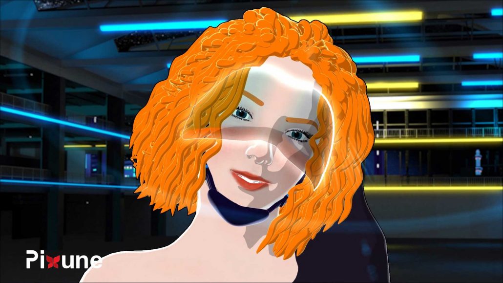 White Girl With Orange Hairs 3D Character Design 3D Animated Music Video Toon Render