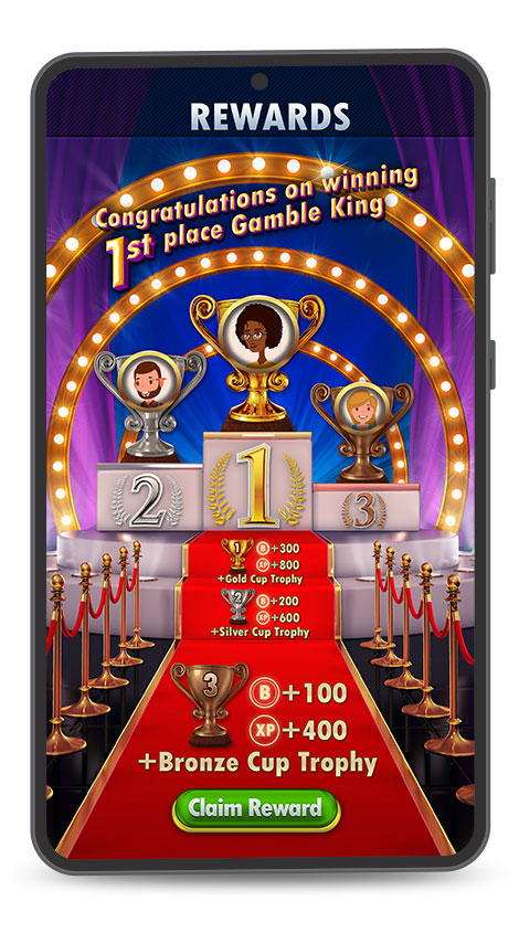 Mobile Casino Game UI Design Black Theme Rewards