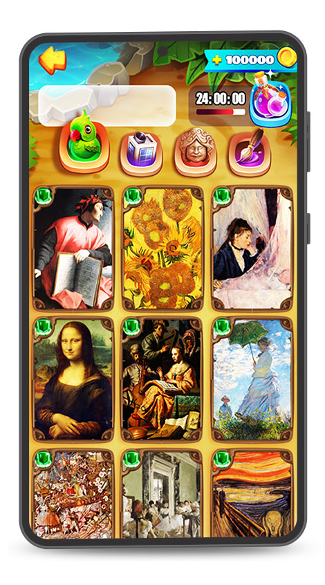 Mobile Word Game UI Design Daily Cards Menu