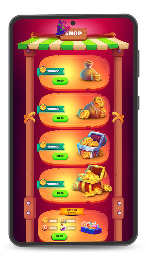 Mobile Word Game UI Design Daily Shop Menu