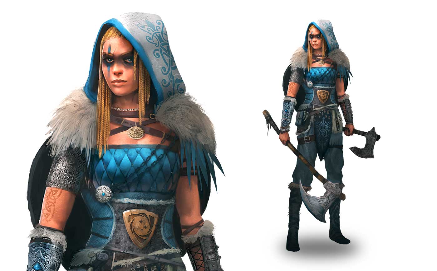 Female Warrior 2D Game Realistic Character Design