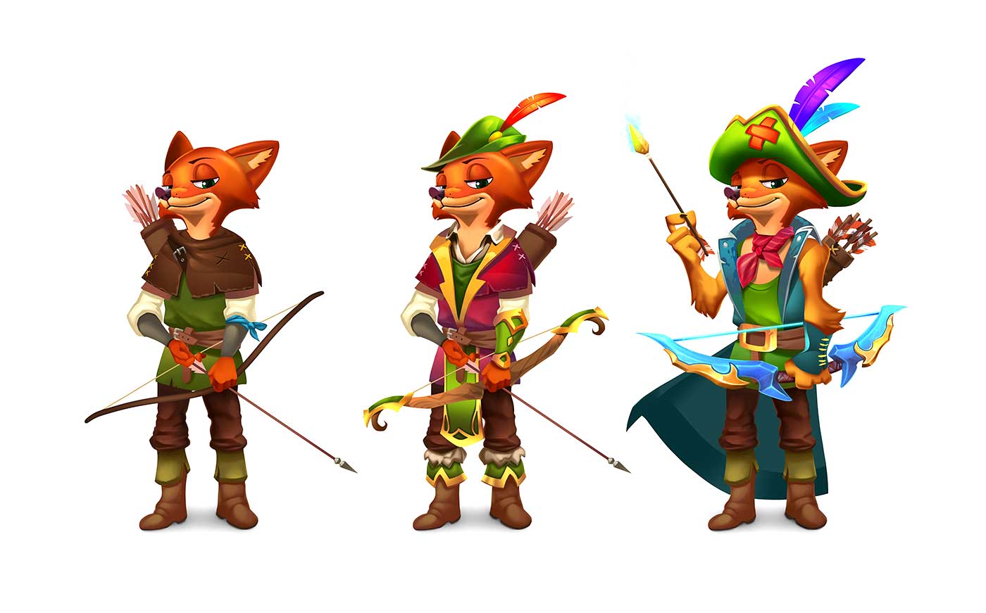 Robin Hood 2d Slot Game Character Design Wb