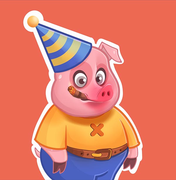 8 Party Hog Pig NFT Art
