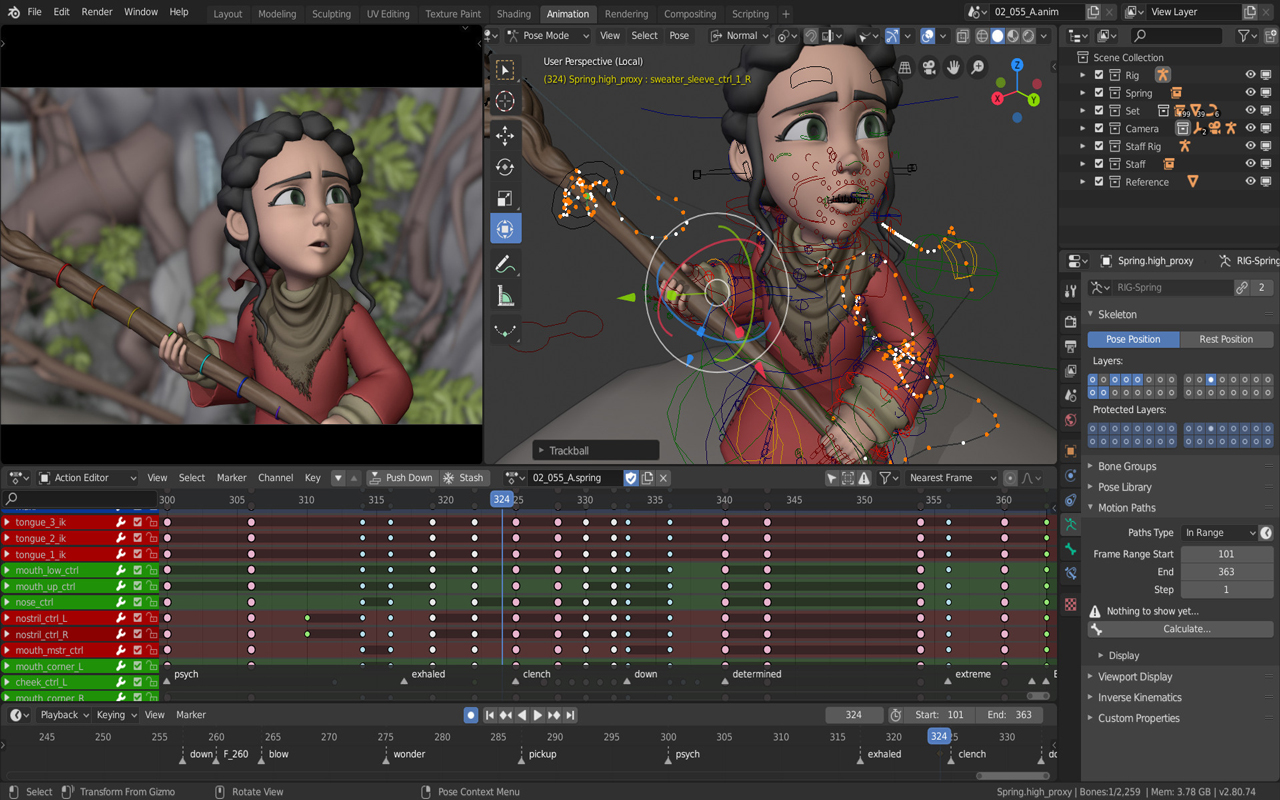 Rigging in 3D animation