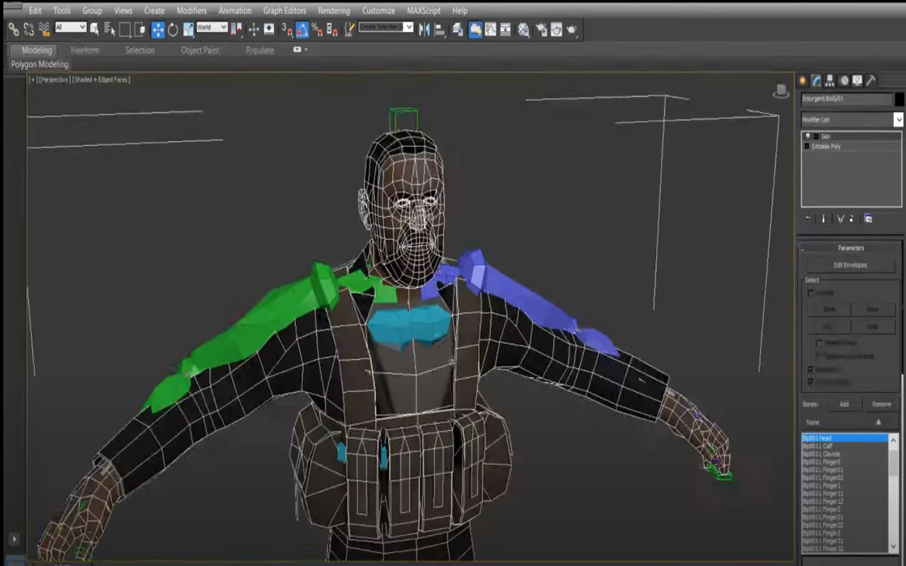 Mesh or skinning in rigging