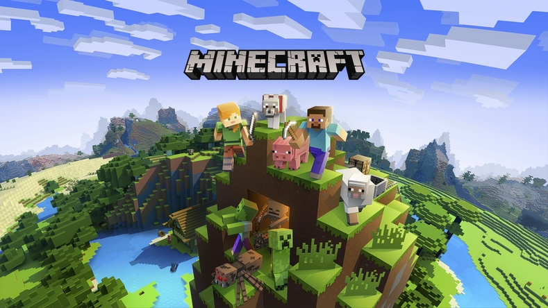 Minecraft poster, banner - a good example of low poly game art