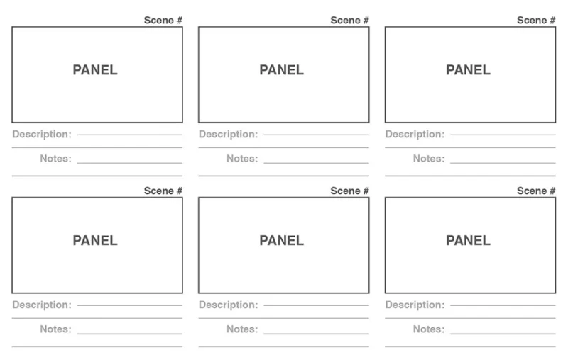 A storyboard template