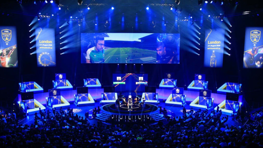 eSports, Fifa tournament, big screens, crowd