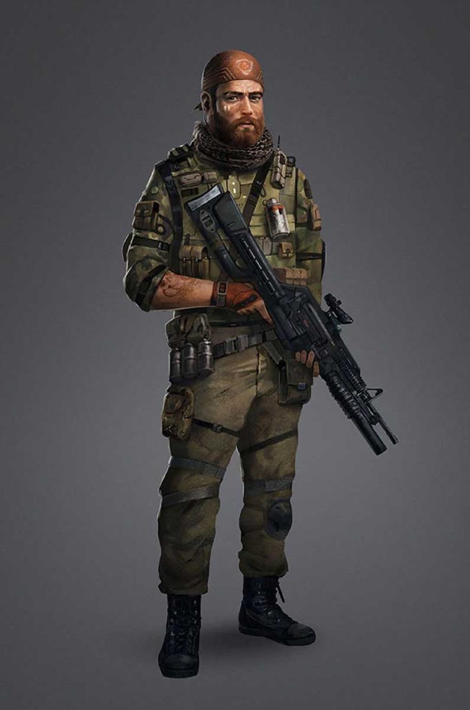 Realistic soldier game character design
