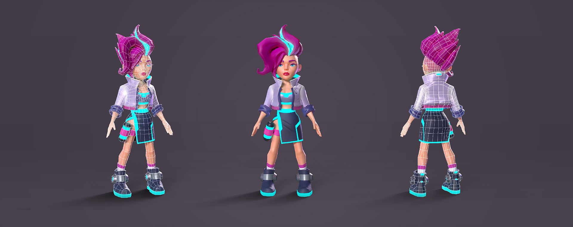 3D Game Girl Character Design