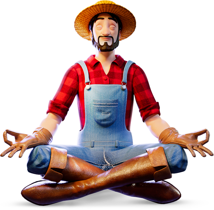 3D Relaxing Farmer Character