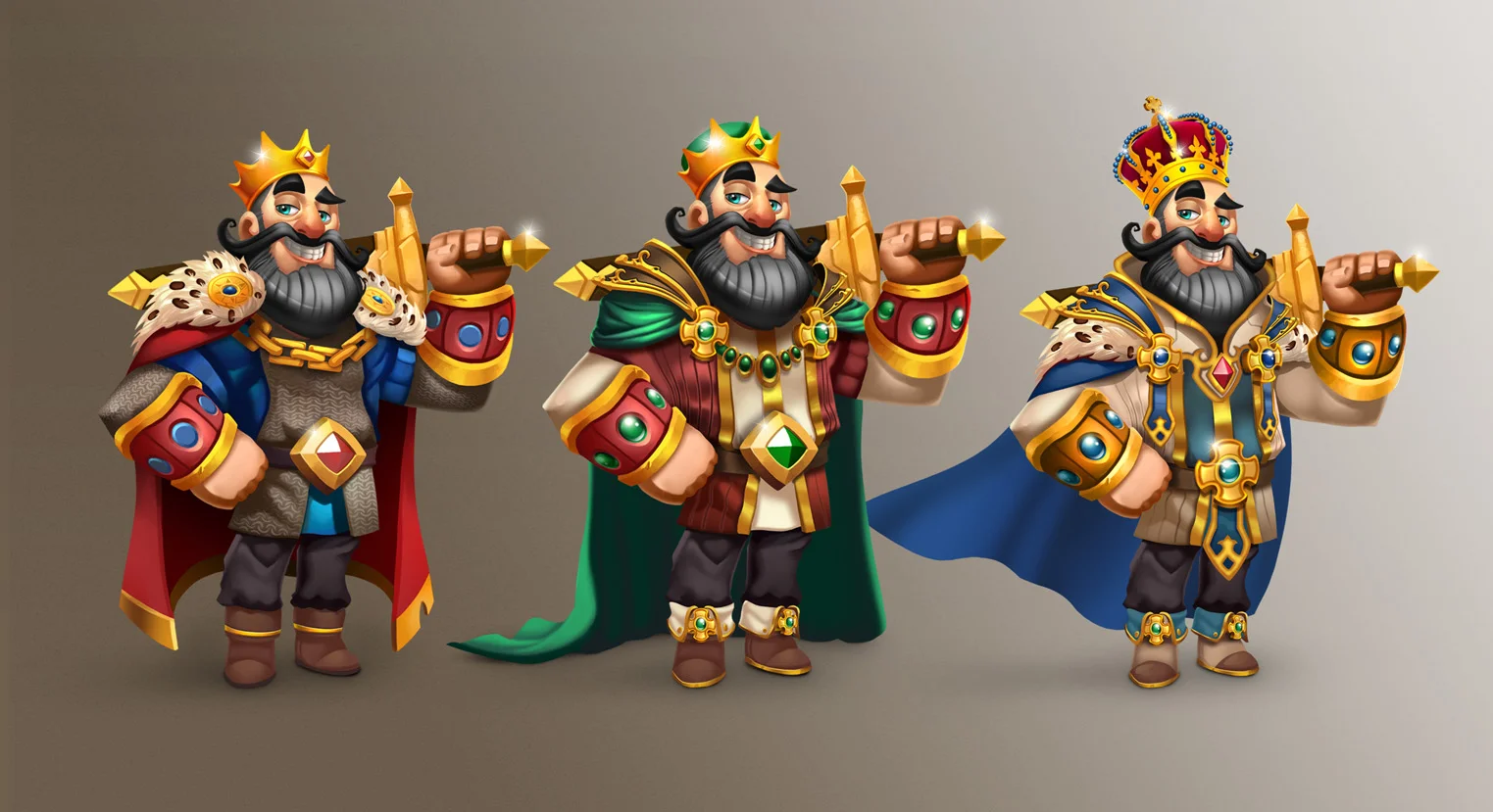 King Character Design in 3 Levels