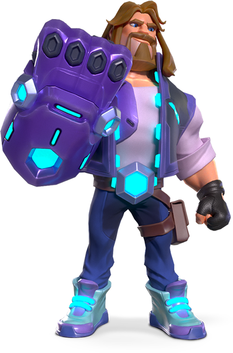 3D Character with a Big Robatic Fist