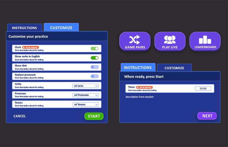 Game design of a game customization setting board