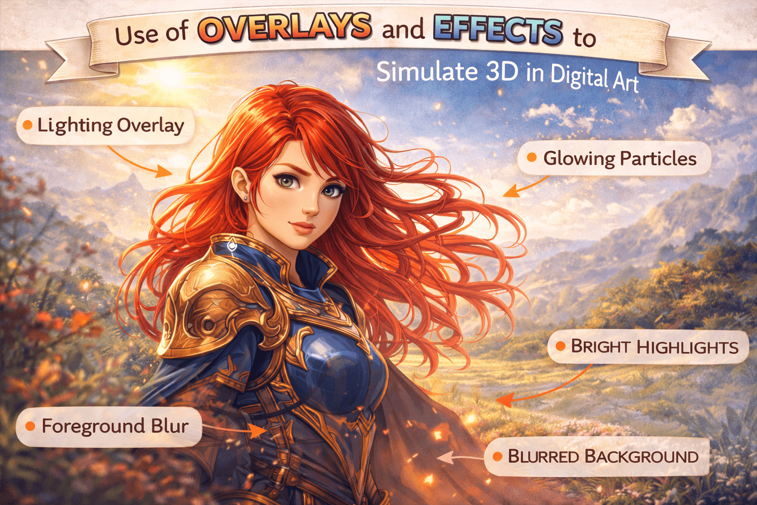 Overlays And Effects To Simulate 3D In Digital Art