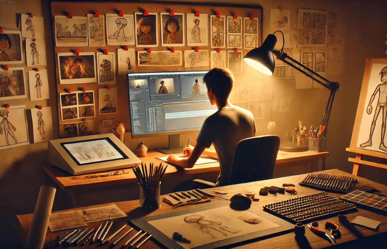 2D Animator at work