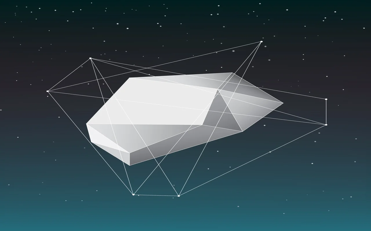 An abstract low poly design