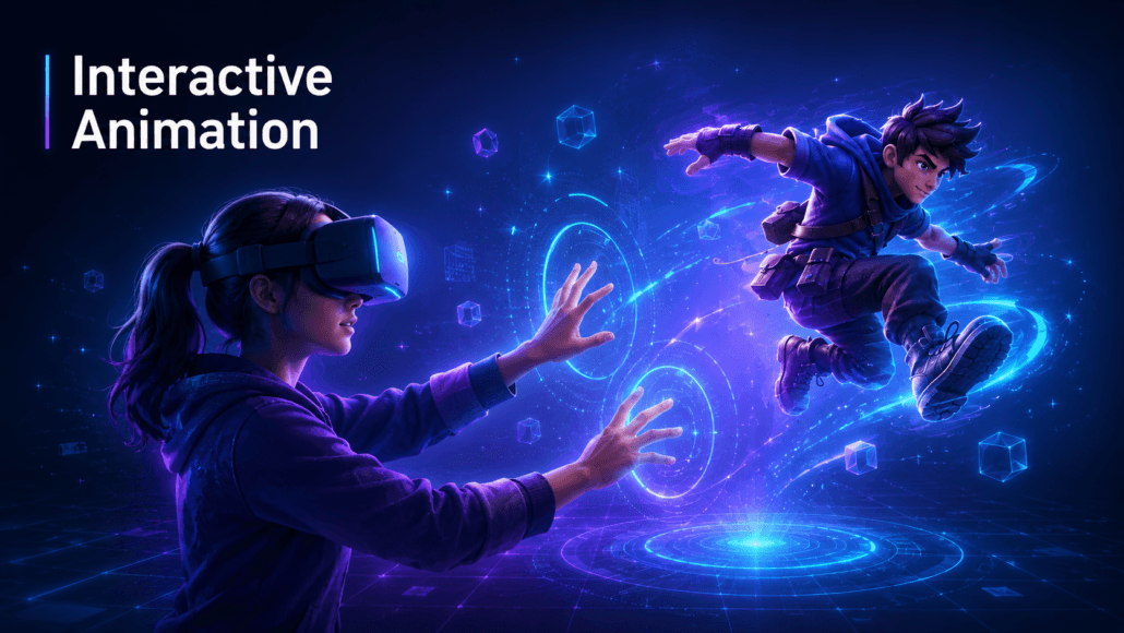 interactive animation example showing a real-time game character controlled by user input