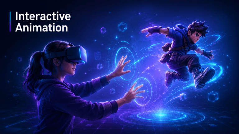 interactive animation example showing a real-time game character controlled by user input