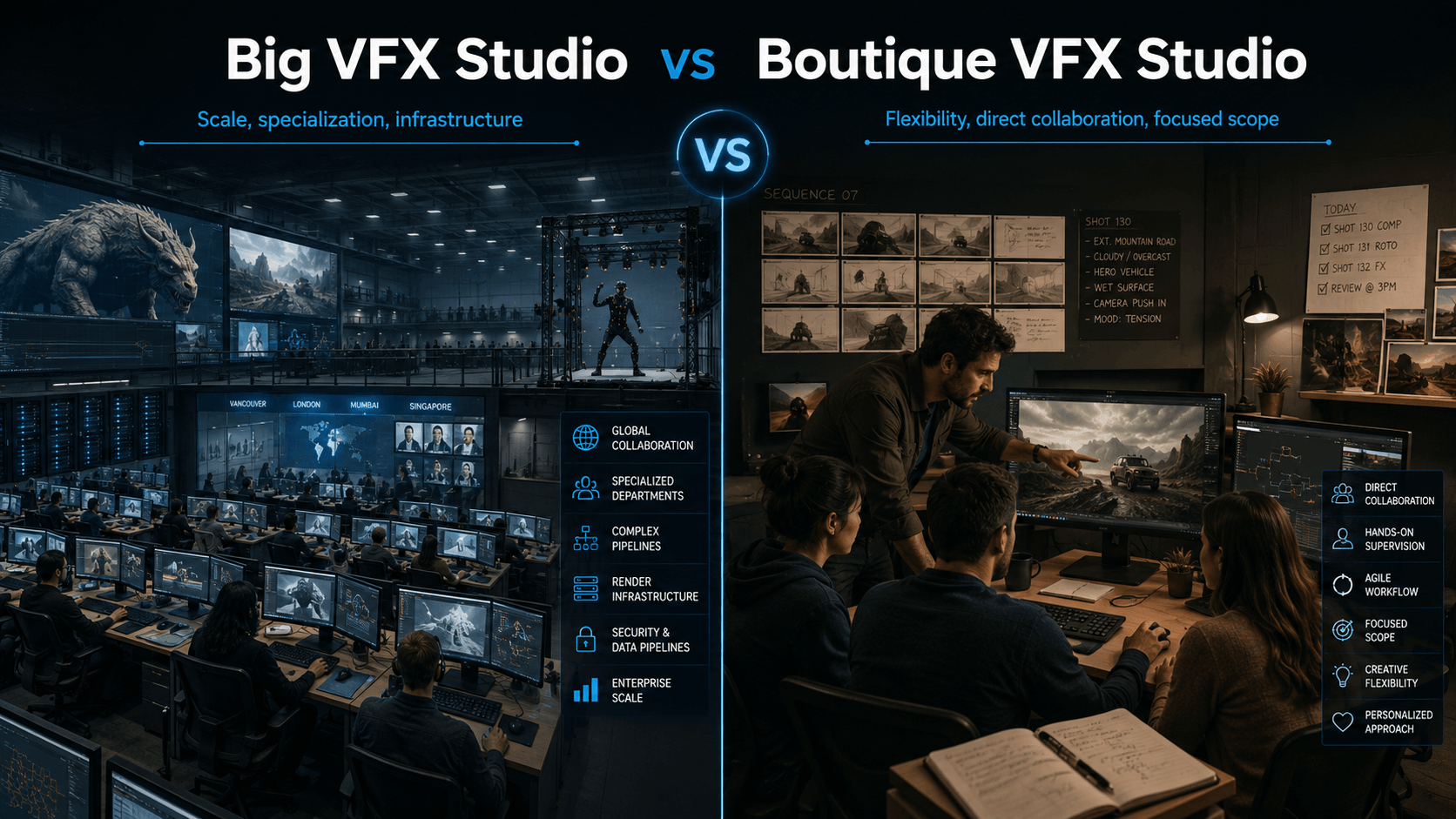 Big VFX Studio vs Boutique VFX Studio Big VFX Studio vs Boutique VFX Studio