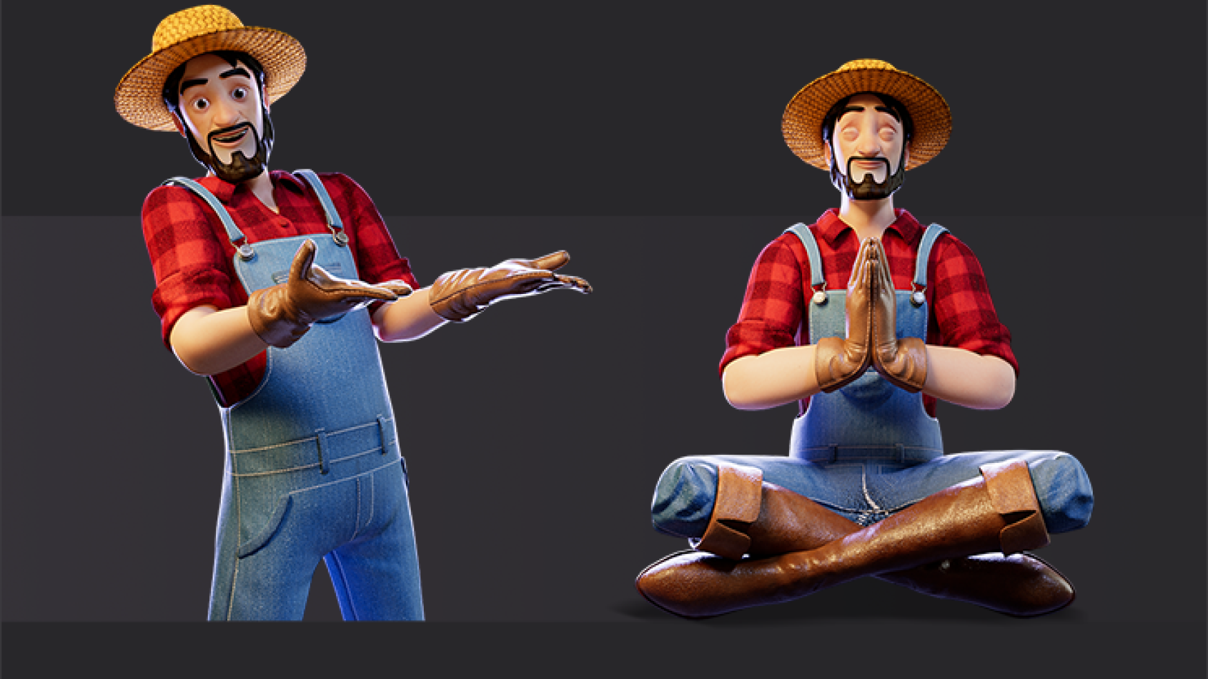 3D character modeling - game character design - stylized character design - 3D farmer character